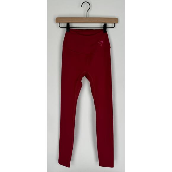 GymShark Graphics Fraction Leggings Womens XS Currant Pink New Athletic - Picture 1 of 9